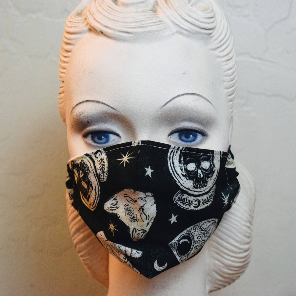 Mystikal black cat with 3rd eye reusable cotton